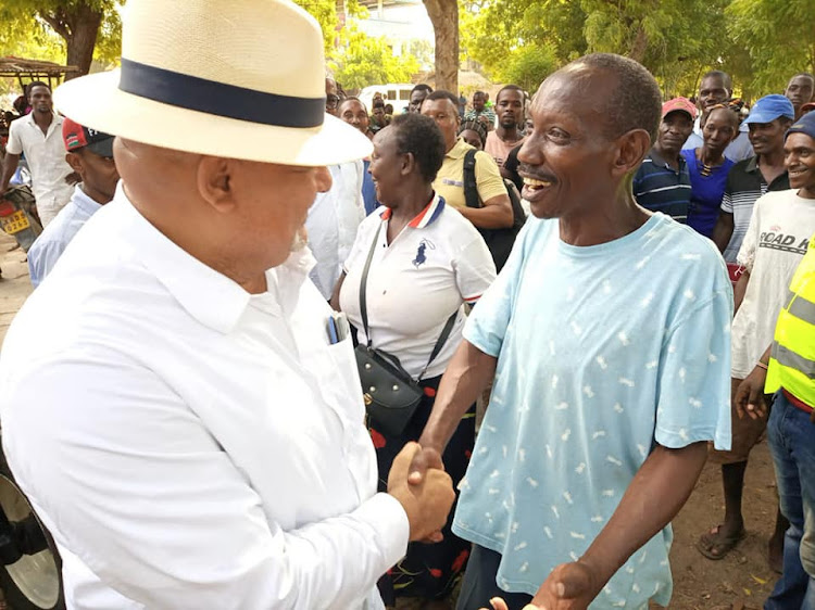 Lamu Governor Fahim Twaha meets supporters during a rally in Lamu.