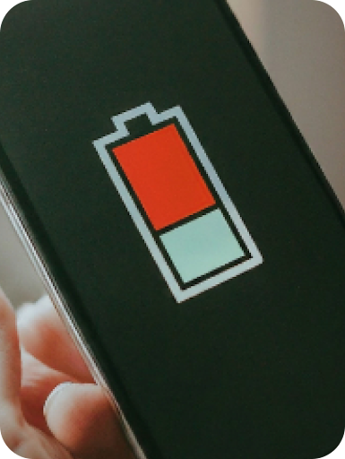Image of a phone with low battery