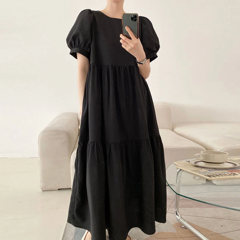 Title 4, Damen Plissiertes Layered Knielanges Kleid Stil...