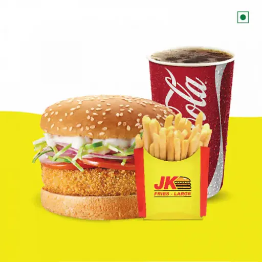 Crispy Veg Burger + Fries + Coke (300 Ml)