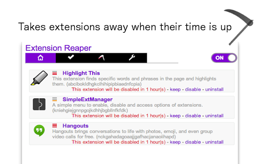 Takes extensions away when their Extension Reaper SimpleExtManager 