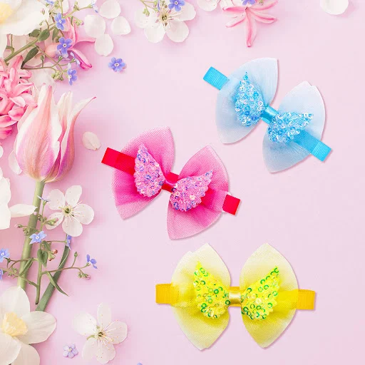 20pcs Lace Pet Dog Bowties Sequin Angel Wing Fashion Bulk Dog Bow Tie Collar for Medium Small Dog Cat Bowknot Pet Access