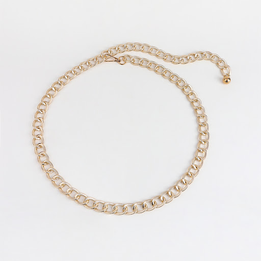 Title 12, Metallic Hollowed-out Texture Gold Womens Wais...