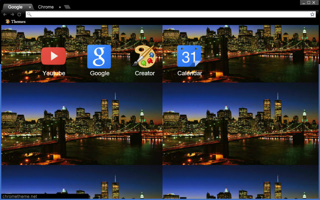 Twin Towers in NYC Night Skyline chrome extension