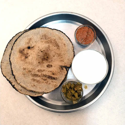 2 Bajra Roti With Dahi And Tipore