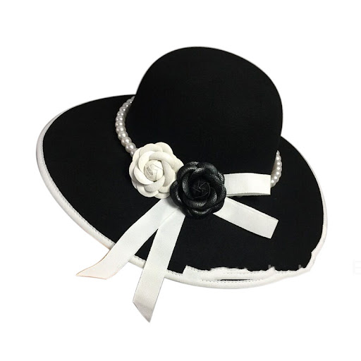 Title 9, Woolen Big Brim Hat Elegant Flower Pearl Fisher...