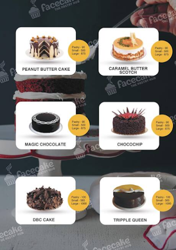 Face Cake menu 