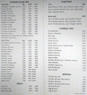 Mughlai Junction menu 