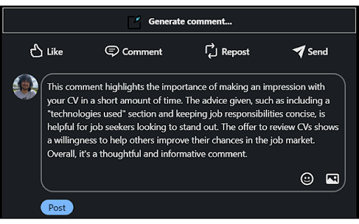 LinkedIn Comment Generator