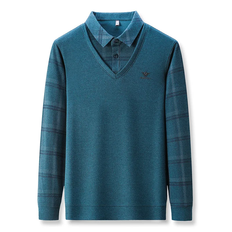 Camiseta de manga larga para hombre, holgada y versátil en color sólido. Ideal para cualquier ocasión y uso diario, comodidad garantizada.