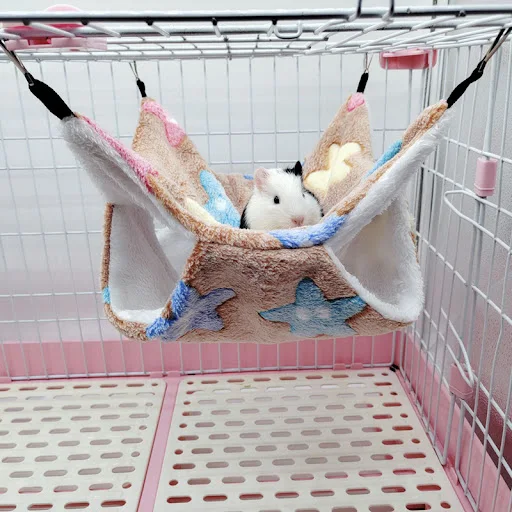 Pet Hammock for Small Animal Double Thick Plush Warm Bed for Hamster House Nest Sleeping Bag Hanging Tree Beds Pet Hamst