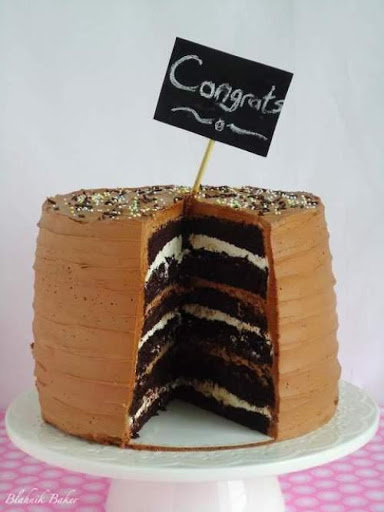 6 Layer Chocolate Cake with Marshmallow Filling