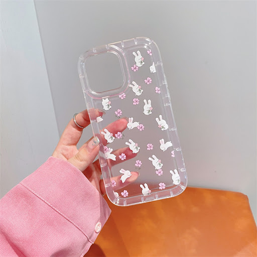 Title 1, Sweet Flower Rabbit Transparent Mobile Phone Ca...