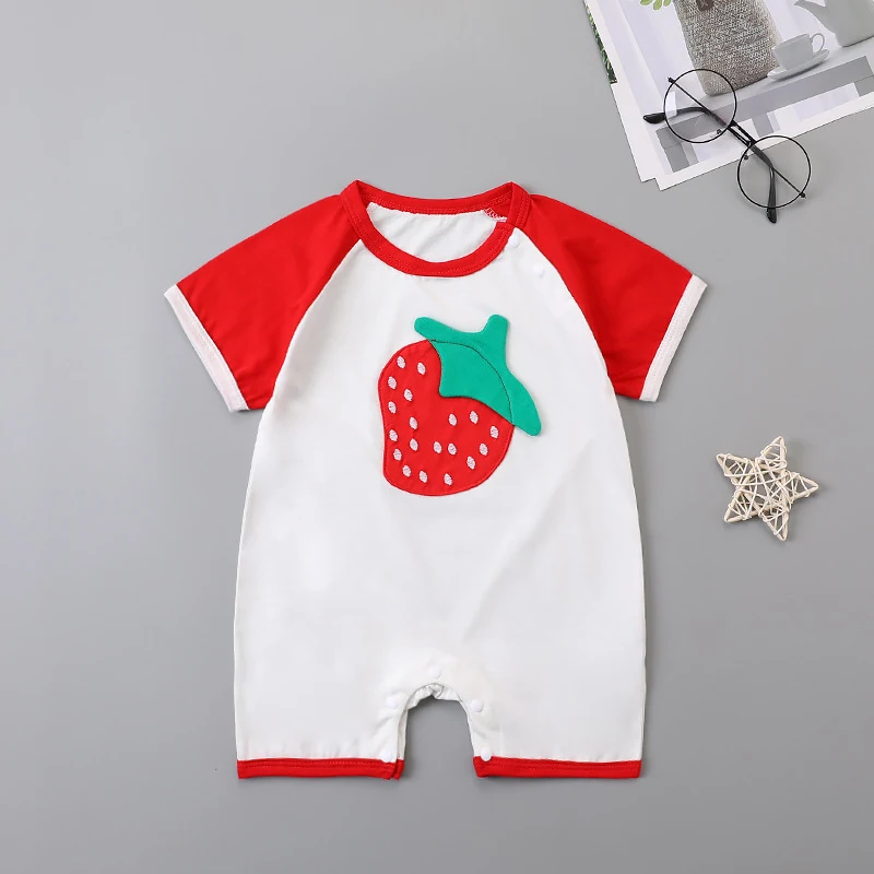 Body bébé unisexe pour homme et femme, fin, style raglan, motif fruit mignon pour l'été. Barboteuse légère pour nouveau-nés.