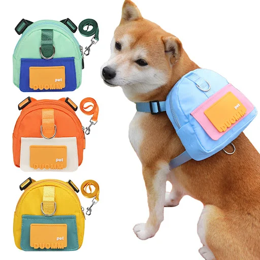 Waterproof Pet Backpack For Dogs Puppy Bag With Harness Collar Outdoor Travel Dog Snacks Backpack French Bulldog Dog Acc