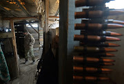 A service member of the Ukrainian armed forces is seen at fighting positions on the line of separation from pro-Russian rebels in the village of Pisky, in the Donetsk region of Ukraine, on April 8 2021. 