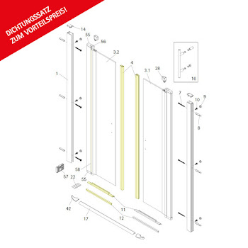 Dichtungssatz für 5 mm Pendeltür