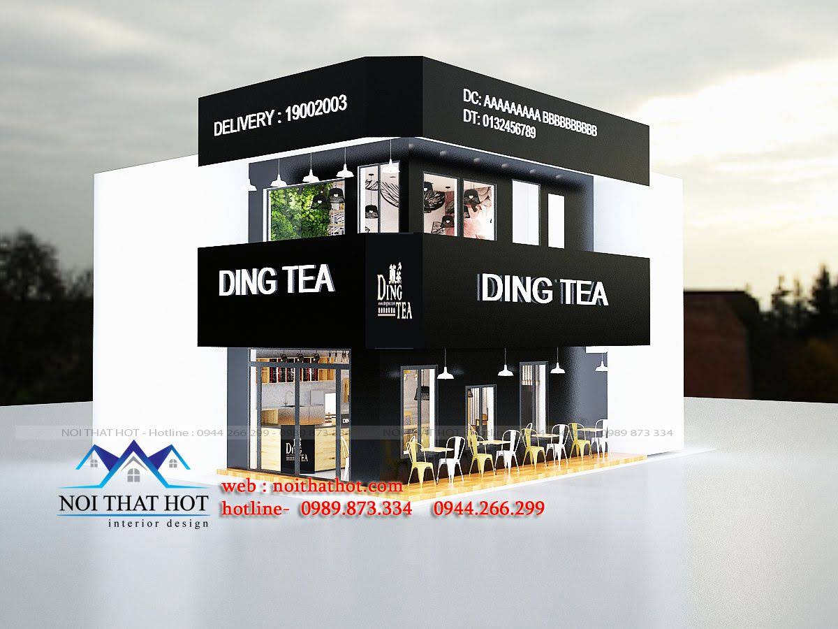 Thiết kế quán trà sữa DingTea - Bắc Ninh- Thuận Thành- Bắc Ninh