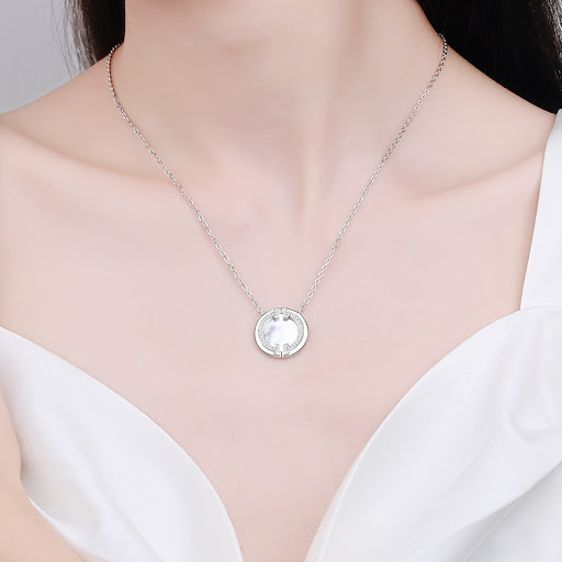 Title 2, Fritillary Smile Moissanite Necklace for Women....