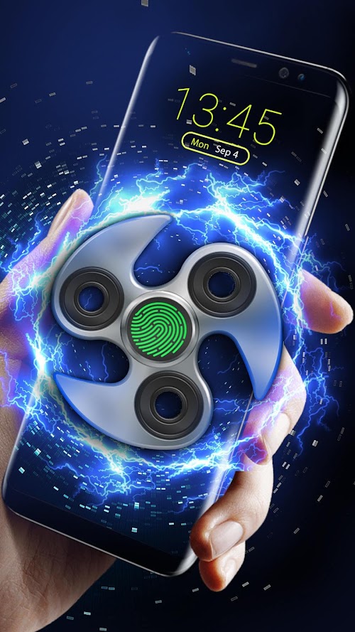 Android application Fidget Spinner Fingerprint lock Screen screenshort