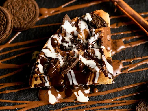 Oreo Waffle With Vanilla Ice Cream Scoop