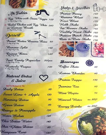 The Fit Food menu 