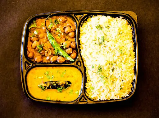 Ghee Rice With Chole & Dal Fry