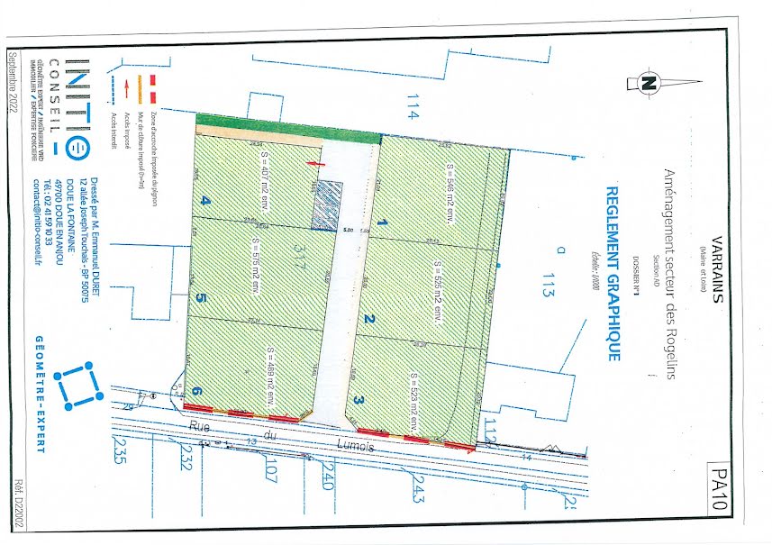 Vente terrain  438 m² à Saumur (49400), 41 600 €