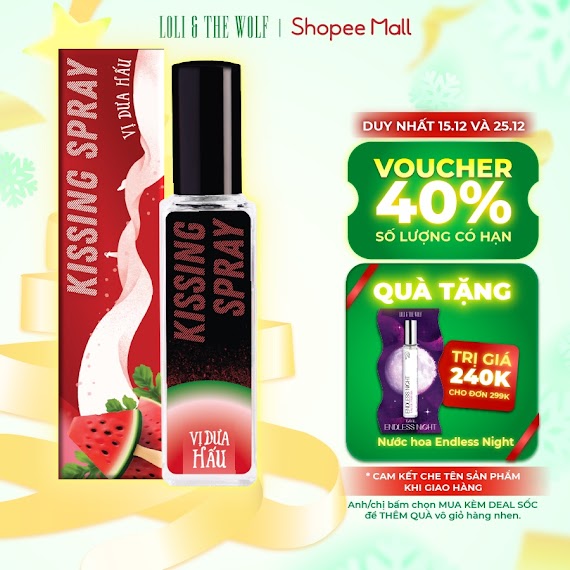 Xịt Thơm Miệng Kissing Spray Loli The Wolf Vị Dưa Hấu Lạnh Chai 20Ml