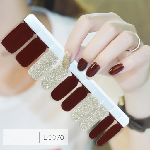 Title 3, Full Nail Stickers, Pure Color Gradient Nail Fi...