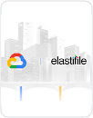 Thumbnail of high rise buildings in silhouette with Google and elastifile logos in foreground 