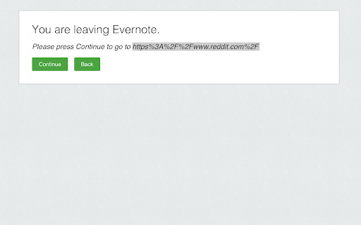 Disable You are leaving Evernote