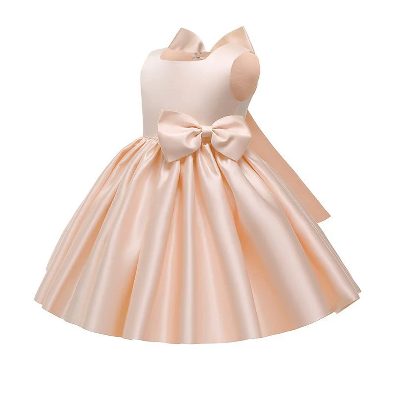 Robe Princesse Fille Couleur Unie, Idéale pour les Fêtes et le Quotidien, Confortable et Élégante, Offrant un Style Raffiné et un Look de Princesse.