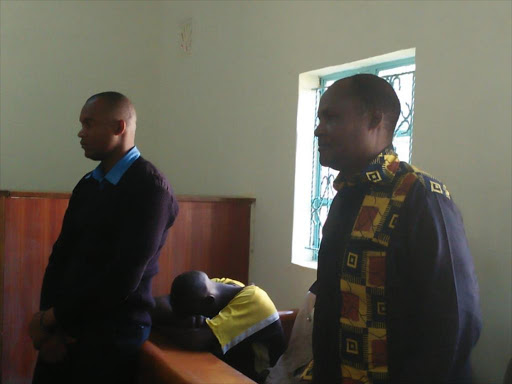 Former Machakos governor aspirant Titus Ndundu at the Machakos law court on Monday, May 28, 2018. /ANDREW MBUVA