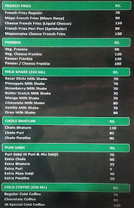 Jay Bhole Vadapav menu 2