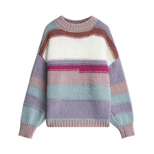 Title 6, New Japanese Womens Rainbow Striped Sweater, a...