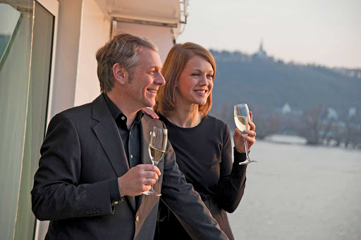 Enjoy a flute of Champagne while taking in the passing landscapes along the Rhine or Moselle River aboard Scenic Opal. 