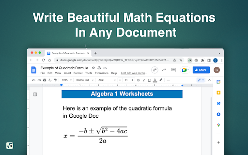 MATH Keys - Equation & Formula Editor