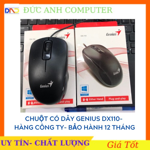 Chuột Dây Genius Dx - 110 _ Hàng Công Ty, Bảo Hành 1 Năm - Chuột Lướt Êm Ái - Click Chuột Siêu Nhạy