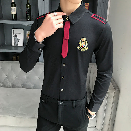 Title 2, Autumn Mens Long-Sleeved Shirt, perfect for ba...