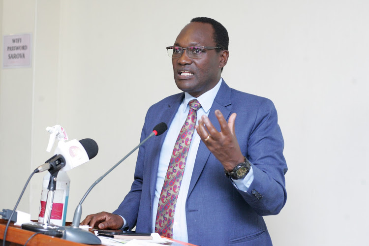 Environment PS Chris Kiptoo during the launch of the National Multi-sectoral Coordination Committee on sound chemicals management. Image: Gilbert Koech