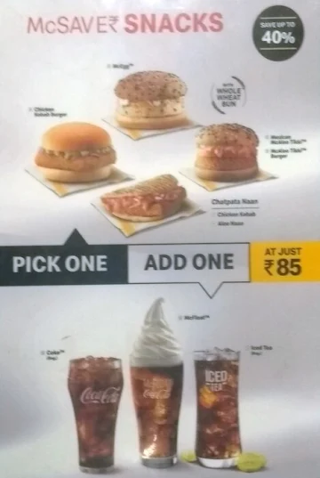 McDonald's menu 