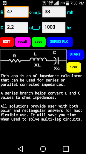 AC Impedance Calculator