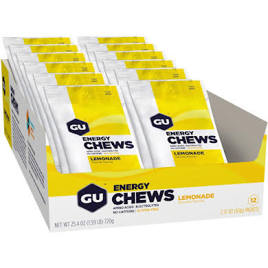 GU Energy Chews - Lemonade, Box of 12 Bags