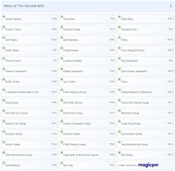 The Second Wife menu 