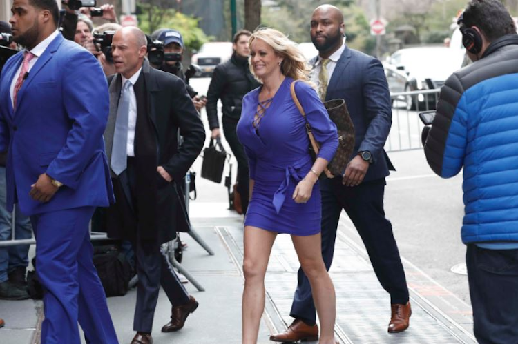Adult-film actress Stephanie Clifford, also known as Stormy Daniels, arrives at ABC studios to appear on The View talk show in New York City, New York, US April 17, 2018, pictured in this file photo.