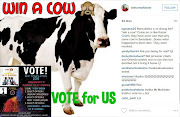 A picture Arthur Mafokate posted on his Instagram account on Wednesday 3 February 2016 offering fans a cow for the Metro FM awards votes.