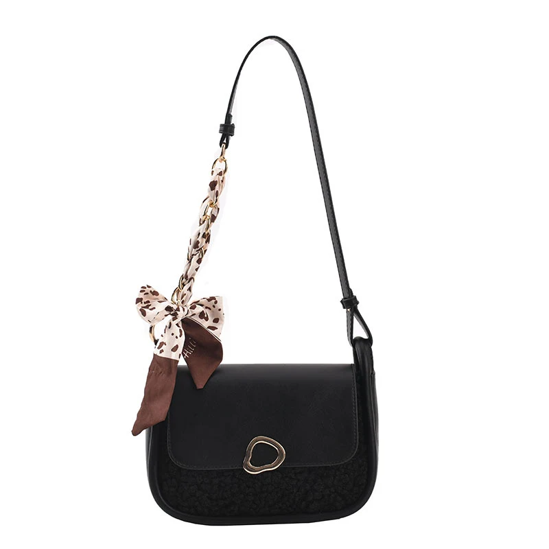 Stitching Lamb Velvet PU Small Round Bag perfect for everyday use. Stylish, soft to the touch, and ideal for carrying yo