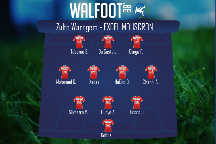 Composition Excel Mouscron | Zulte Waregem - Excel Mouscron (09/01/2021)