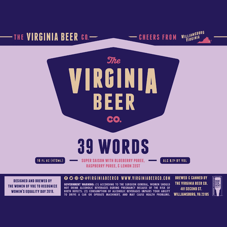 Logo of Virginia Beer Co. 39 Words (2019)